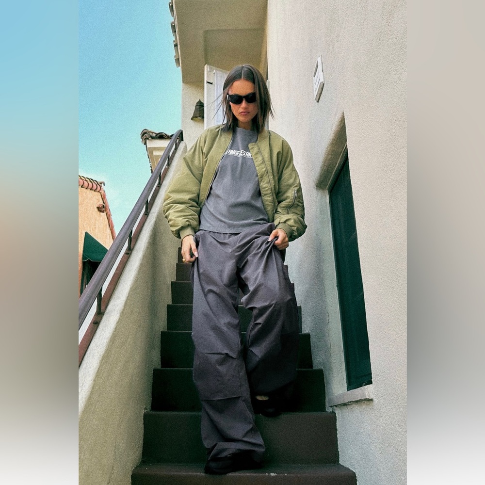 Nylon Full Cargo Style Pants